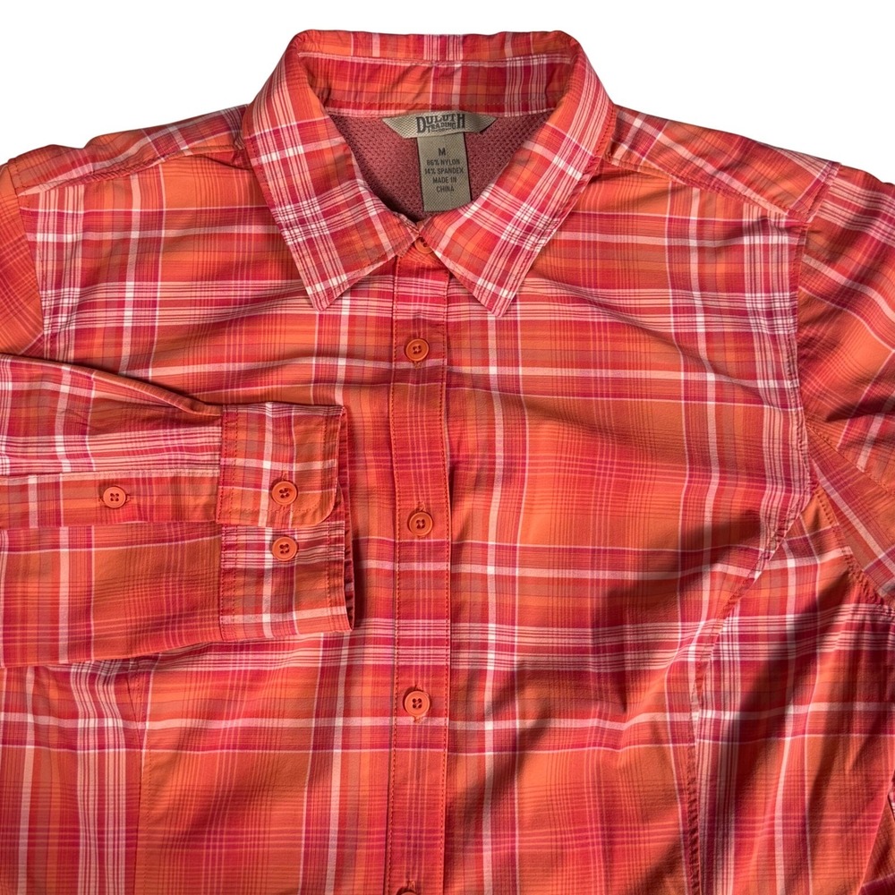 Duluth Trading Co‎ Womens M Long Sleeve Fishing Hiking Shirt Ventilated Plaid